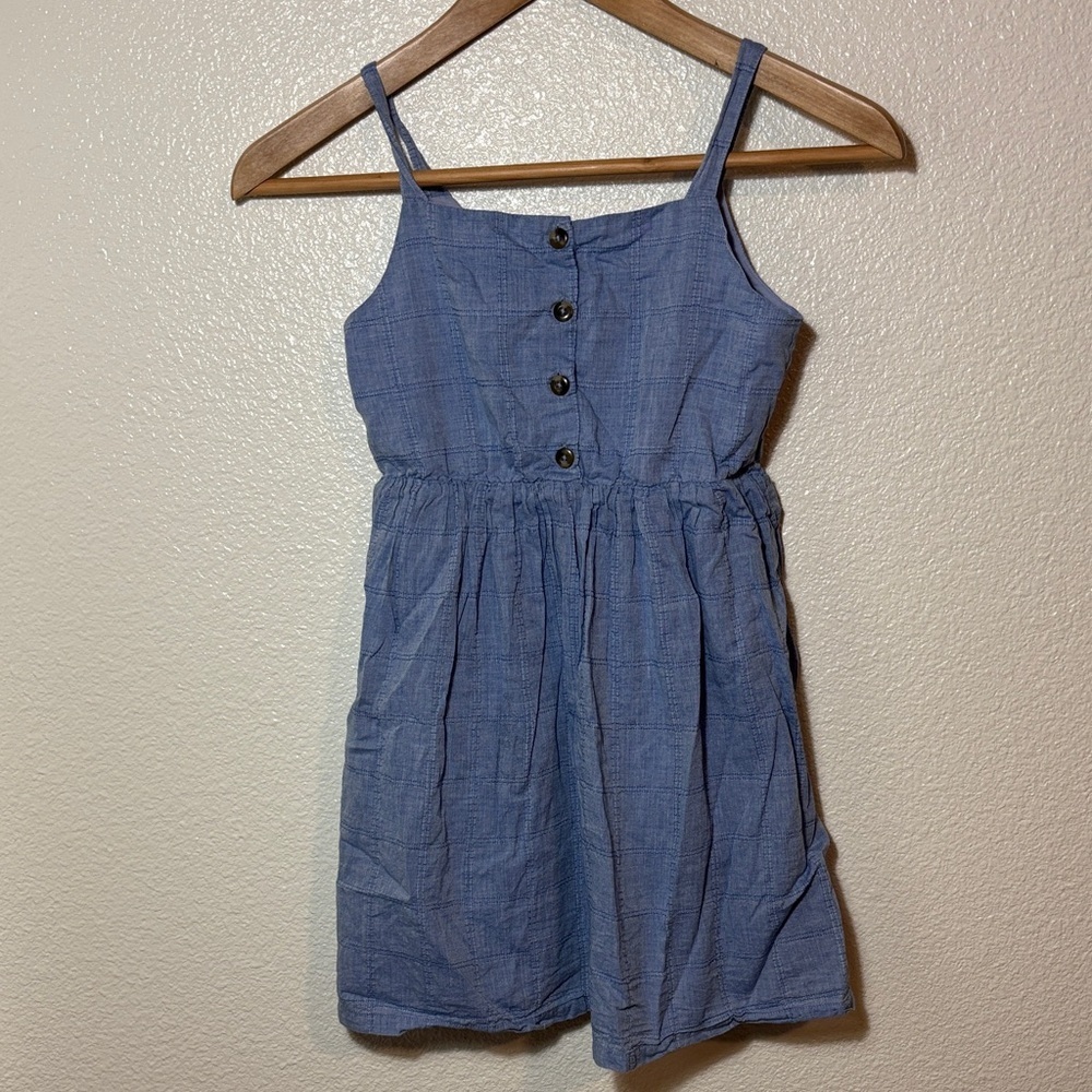 Cat & Jack 100% Cotton Chambray Tank Dress Blue Size M 7/8 | summer | spring